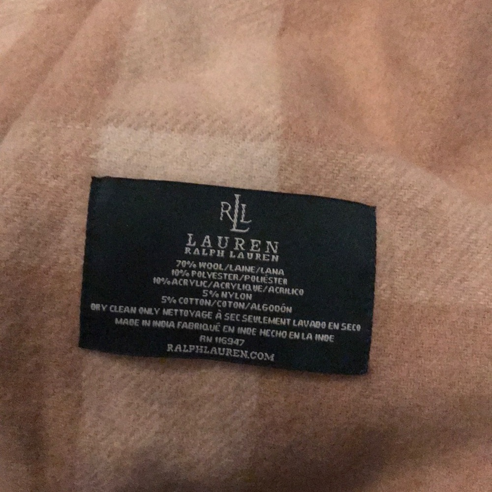 Blanket -tan plaid by Ralph Lauren